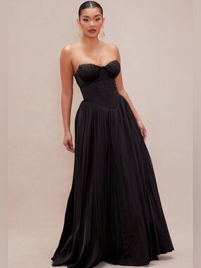Addison Satin Gown - Black